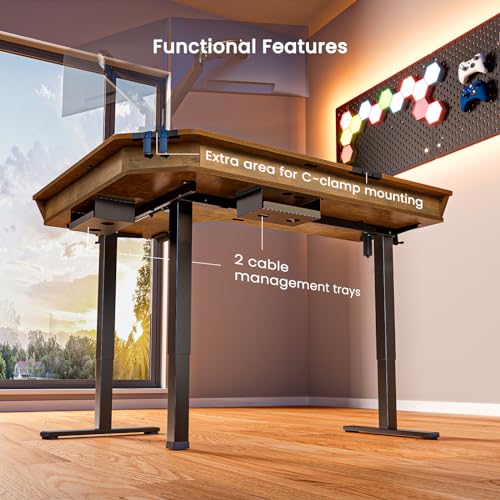 Electric L Shaped Standing Desk, 65'' Height Adjustable Corner Desk with Storage Drawers, Black X31768