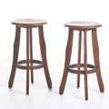 Acacia Wood Barstools, Set of 2, Dark Brown C8072