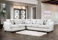 Ivory Linen-like Fabric Sectional Sofa F954