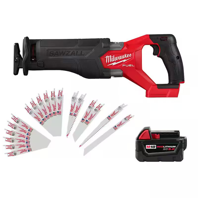 18V Lithium-Ion Brushless Cordless Reciprocating Saw with Battery & Blade Set L5712