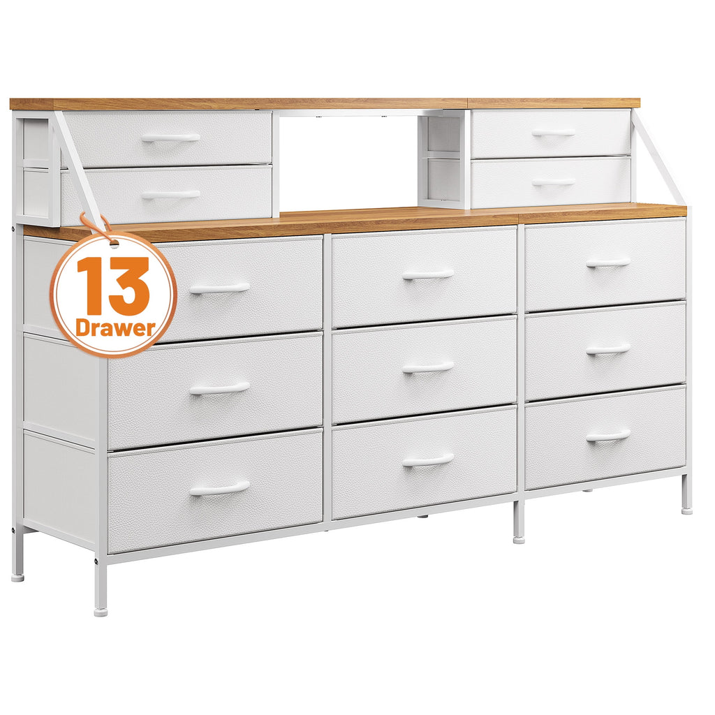 Black Fabric 13 Drawer Dresser Y45713