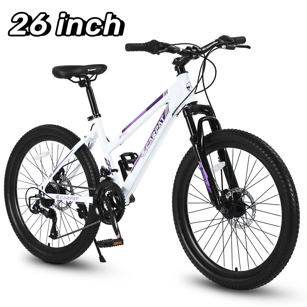 24 inch Mountain Bike with Dual Disc Brakes White S3735