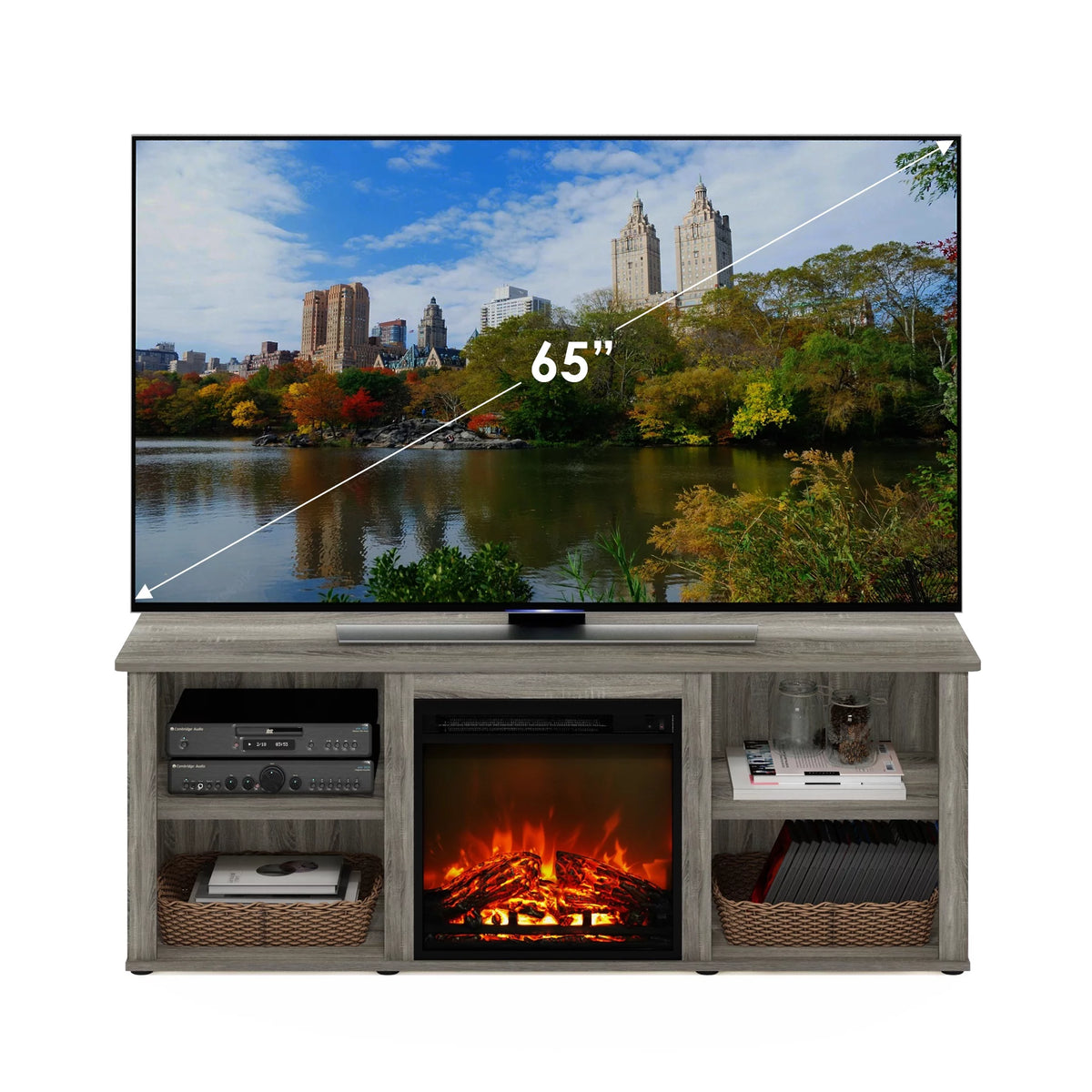 60 Inch TV Stand with Fireplace G3398