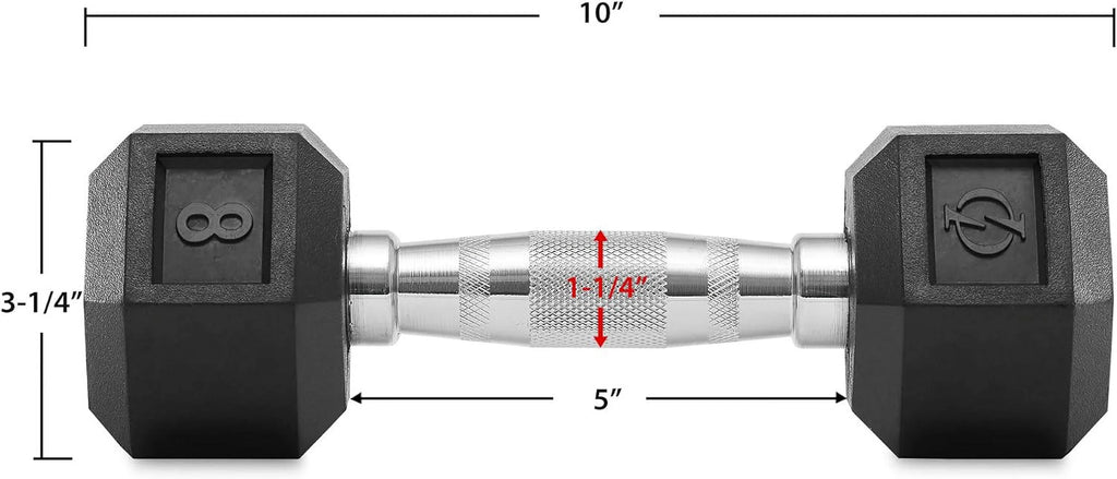 45 lb Rubber Coated Hex Dumbbell Pair H5061