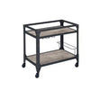 Rustic Oak & Charcoal Serving Cart N744