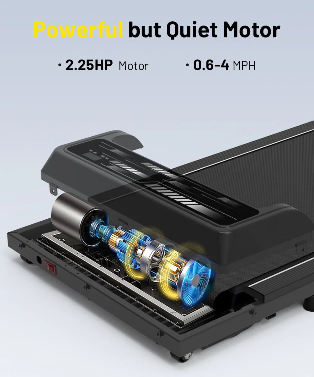 Black Portable Walking Pad Treadmill I480