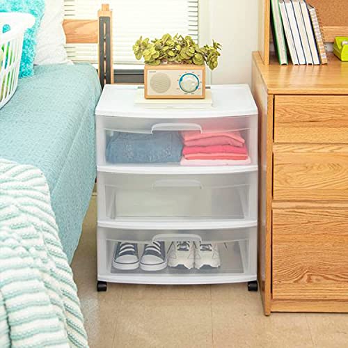 Plastic Storage Drawer Cart with 3 Clear Drawers G771