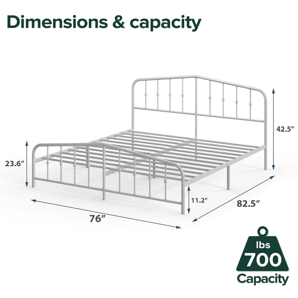 White King Metal Platform Bed Frame S186