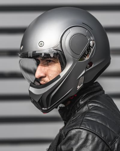 Matte Black Full Face Modular Motorcycle Helmet U609223
