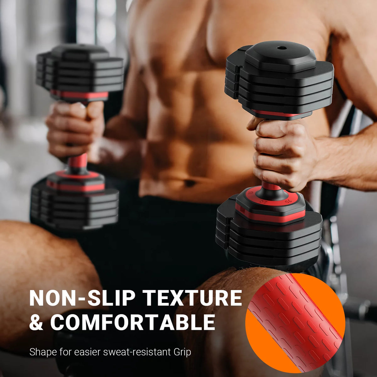 50lb 5 in 1 Adjustable Dumbbells Set of 2 with Rack B79231