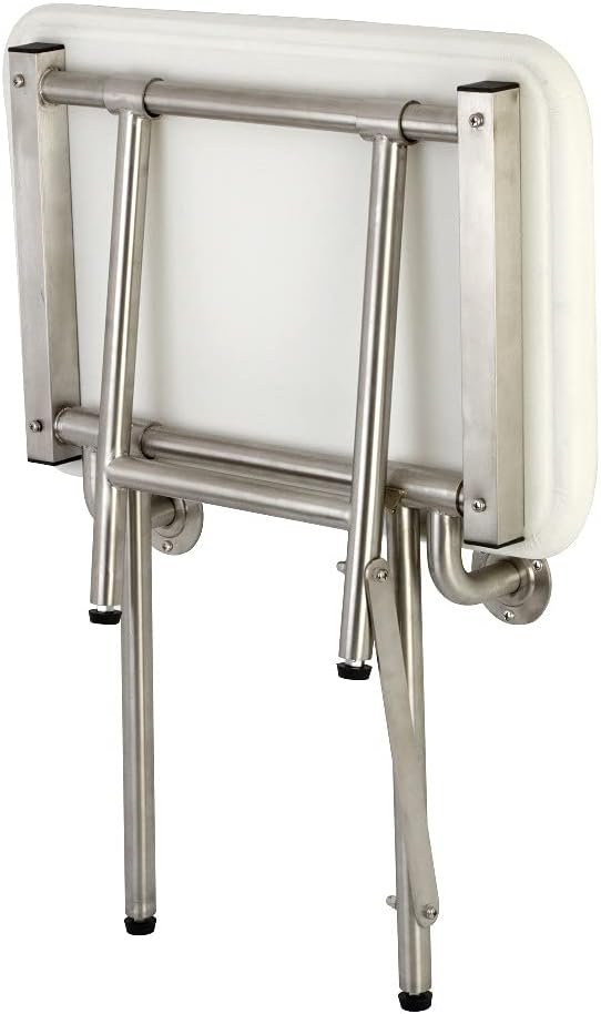 Brushed Stainless Steel Wall Mount Folded Shower Seat N145339