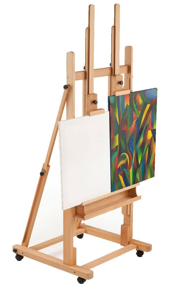 X-Large Beech Wood Floor Easel with Locking Wheels F112