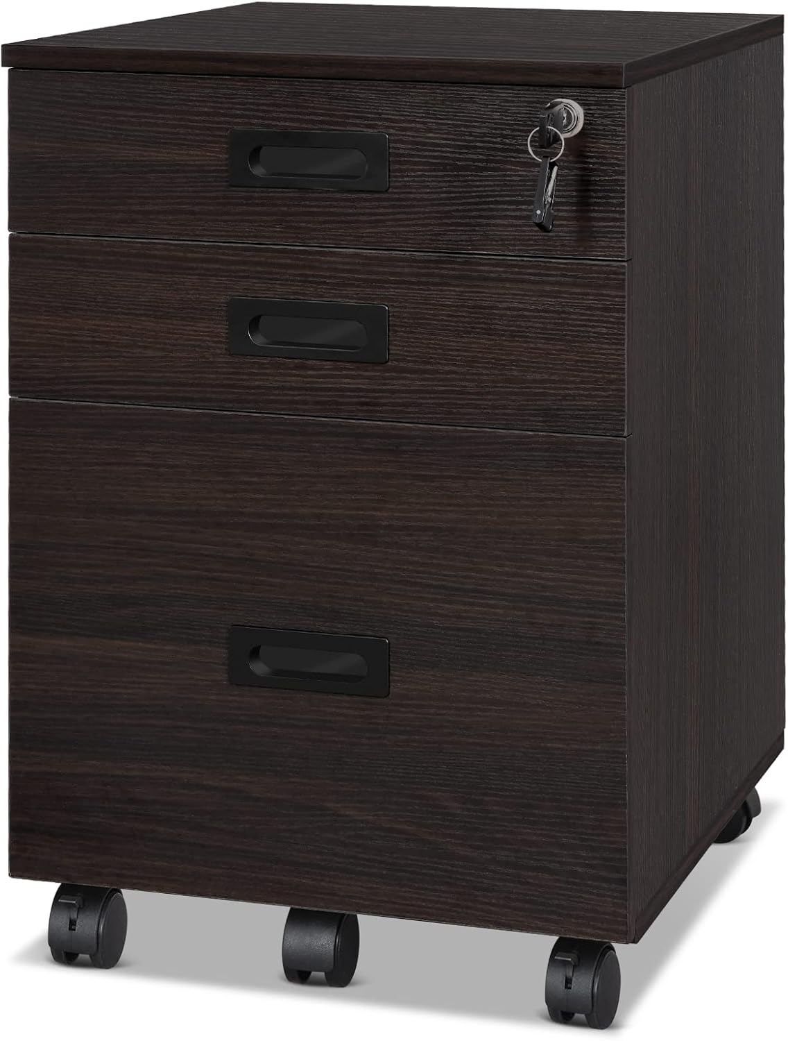 3 Drawer Mobile File Cabinet with Lock and Wheels G430