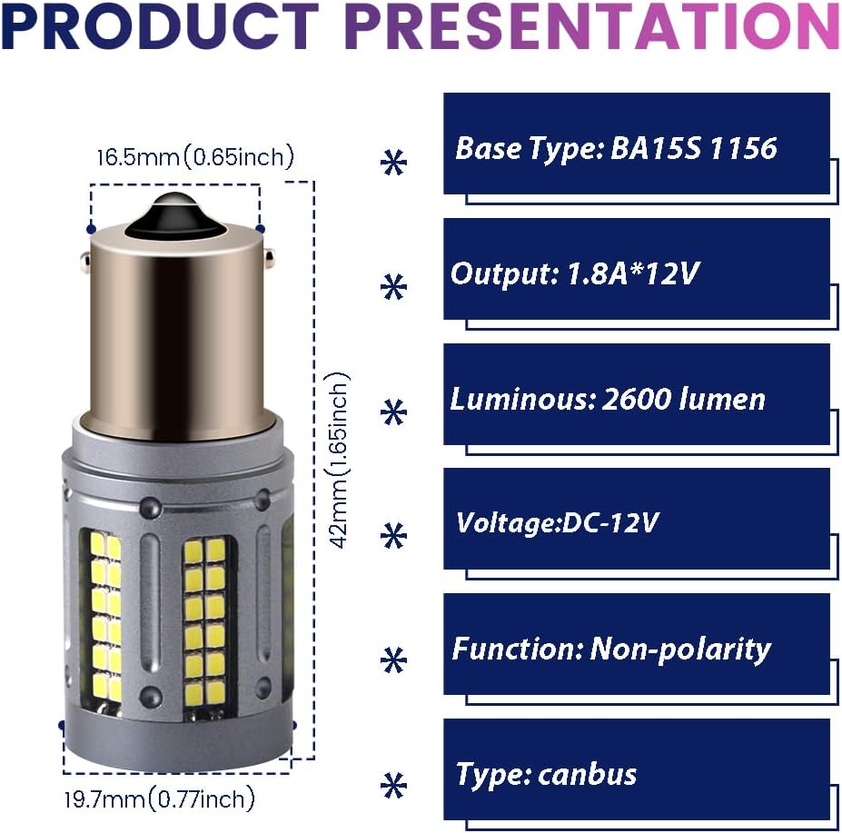 1156 BA15S P21W LED Bulb White (Pack of 2) N74977