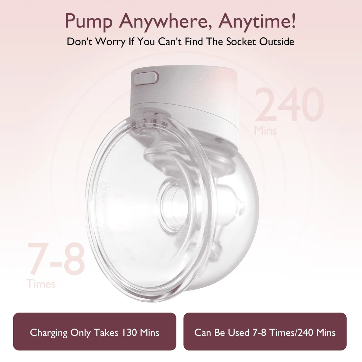 Hands Free Wearable Electric Breast Pump 24mm 2 Pack I7727