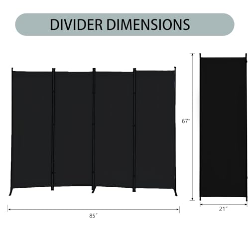4-Panel White Privacy Screen with Support Foot F104682
