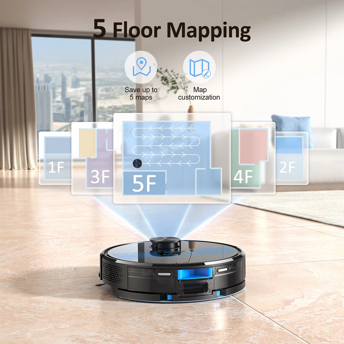 Robot Vacuum and Mop with 3000Pa Suction C3820