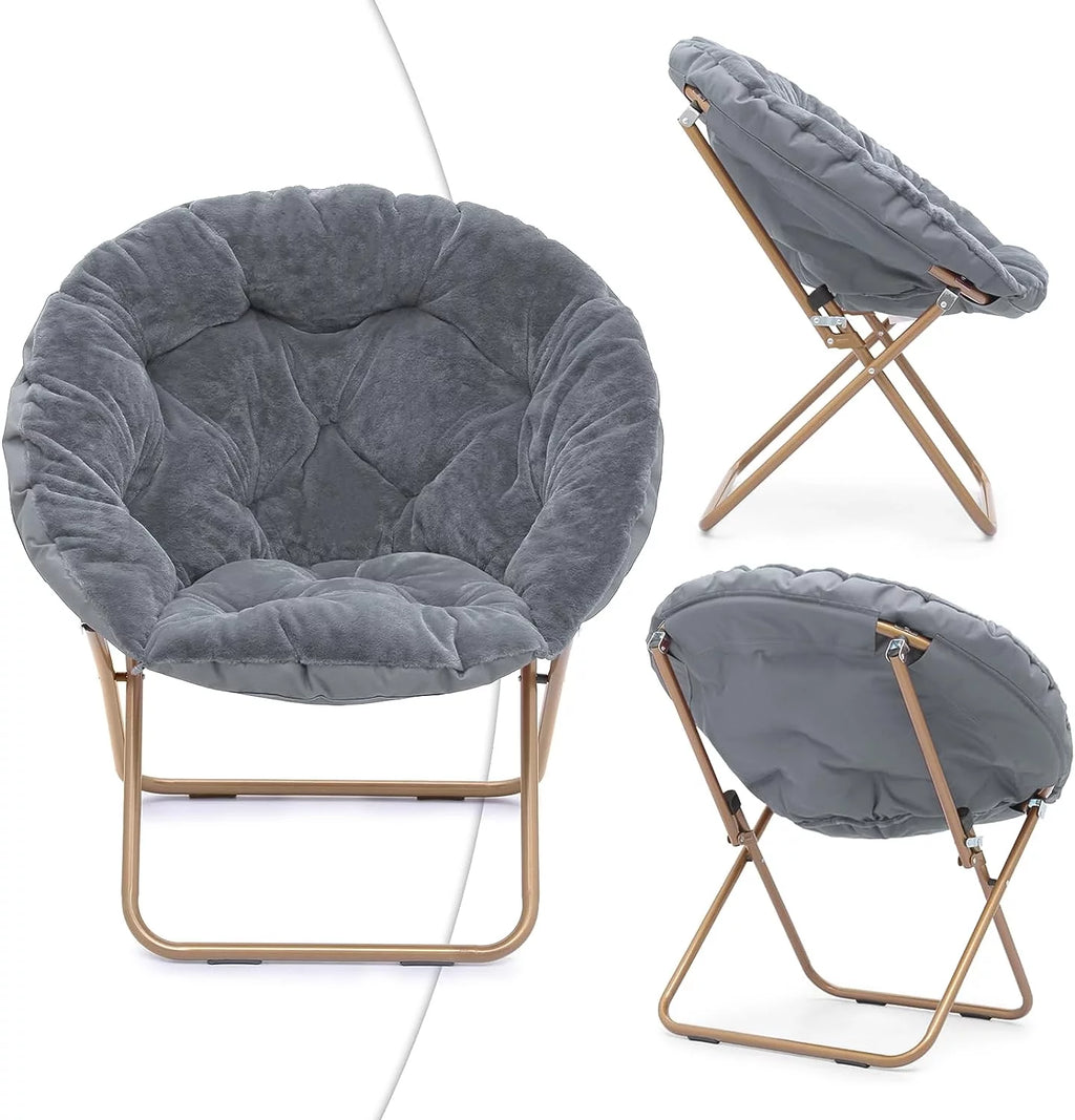 Oversized Foldable Saucer Chair with Ottoman J6561