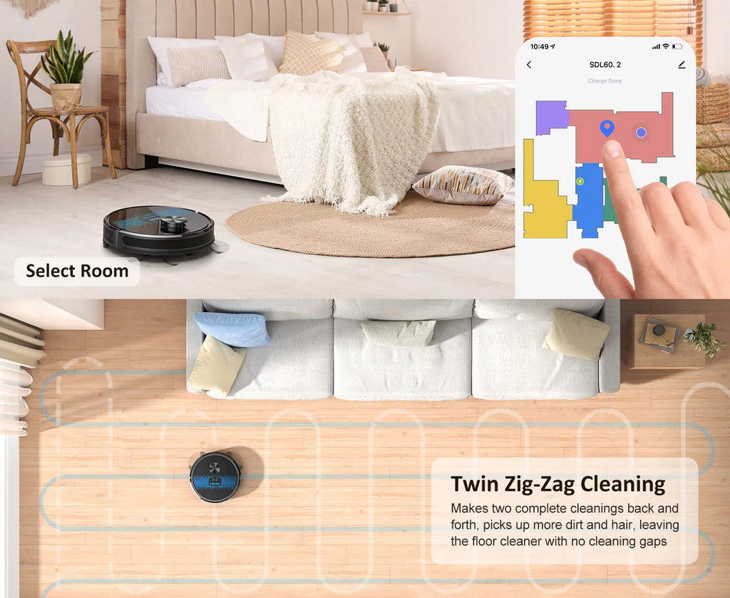 Robot Vacuum and Mop with 3000Pa Suction C3820