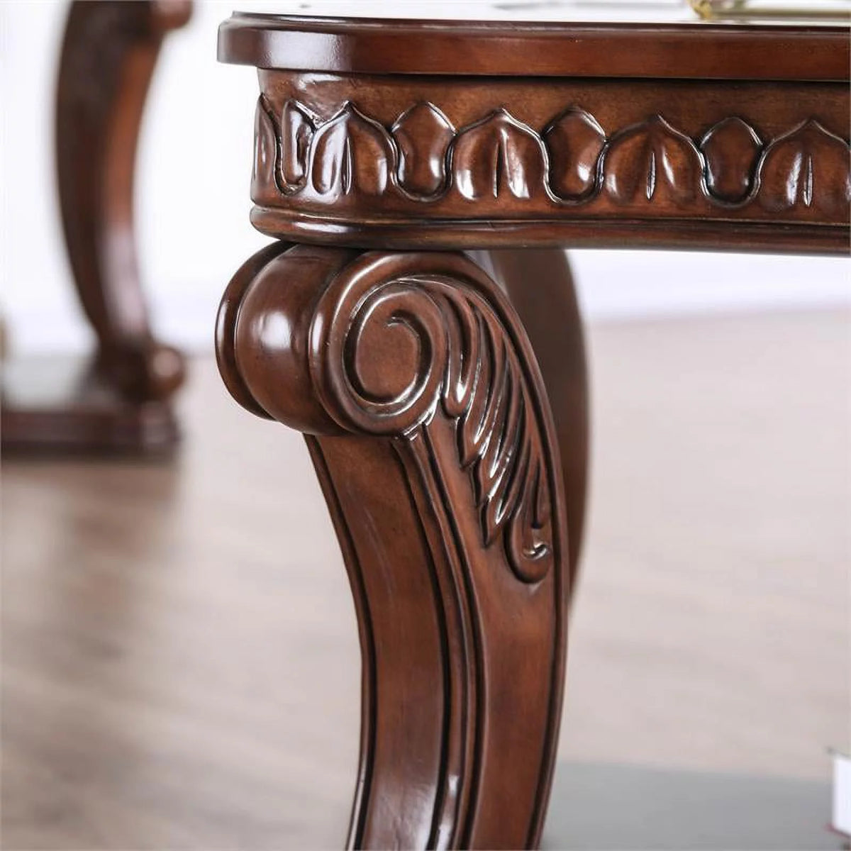 Dark Oak Wood Open Shelf End Table F52798