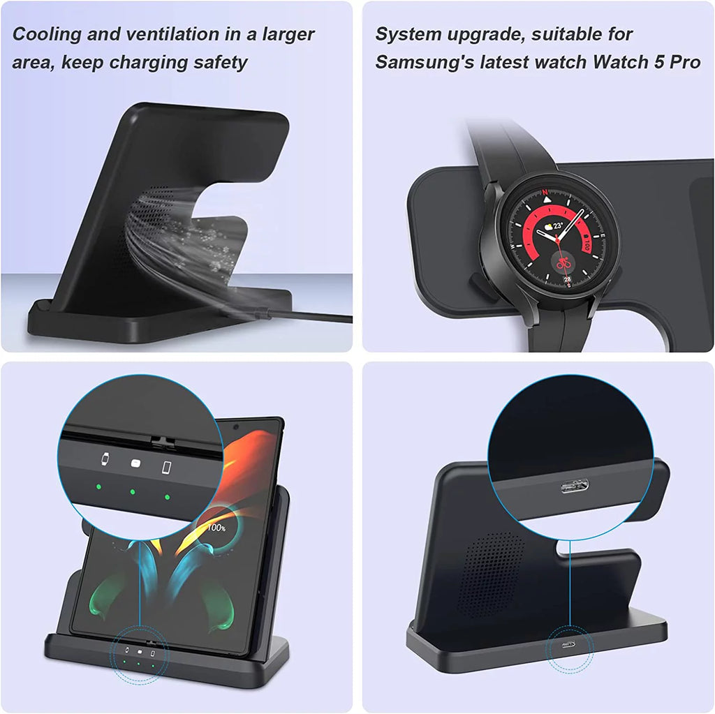 3 in 1 Wireless Charger Black Y5799