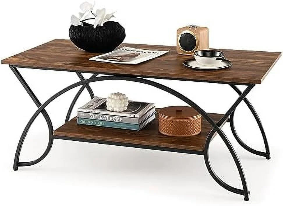 2-Tier Faux Marble Coffee Table Q56435