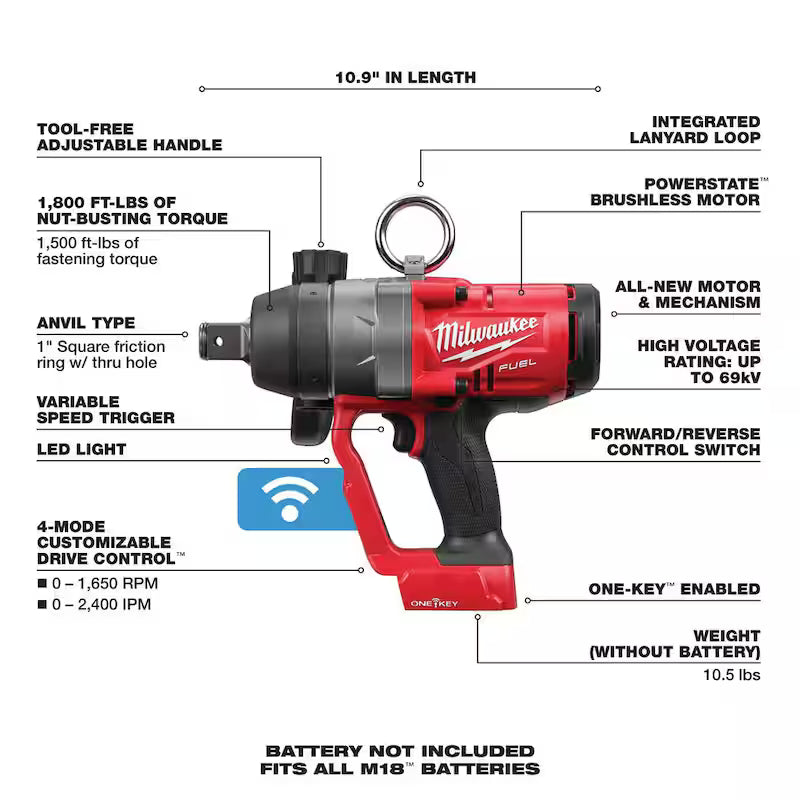 18V Lithium-Ion Brushless Cordless 1 in. Impact Wrench with Friction Ring S895057