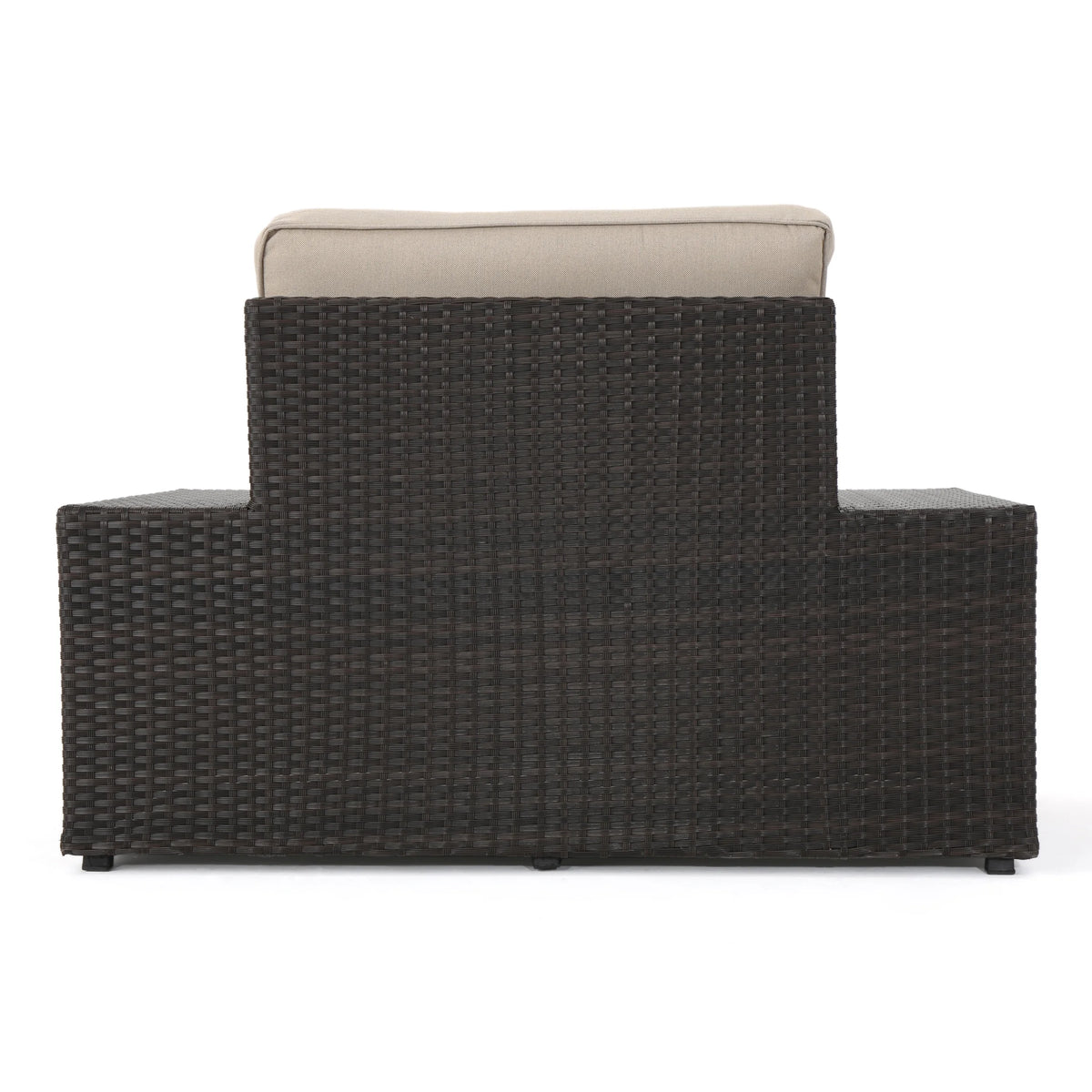 10 Piece Wicker Sofa Set with Cushions, Dark Brown, Beige Y1805