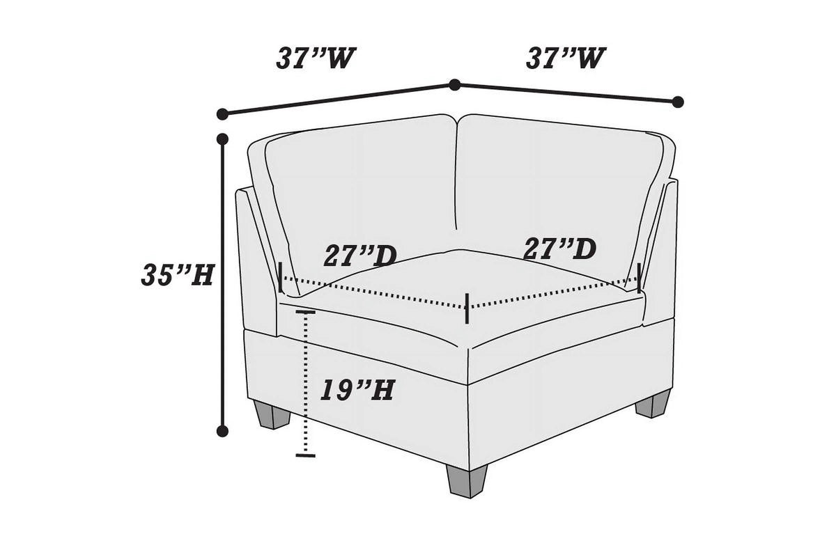 Gray Chenille 7pc Modular Sectional Sofa Set W473452