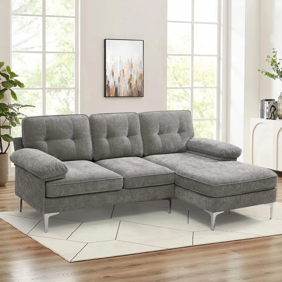 3-Piece Modular Sectional L-Shaped Sofa W84247