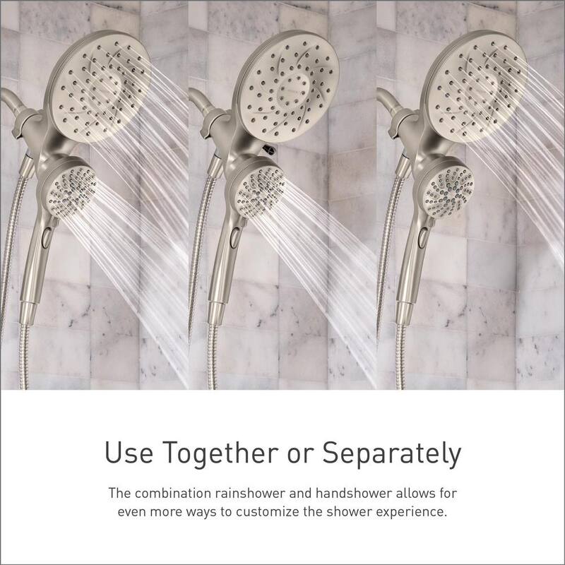 Single Handle 6-Spray Tub Shower Faucet with Rainshower Brushed Nickel C77346