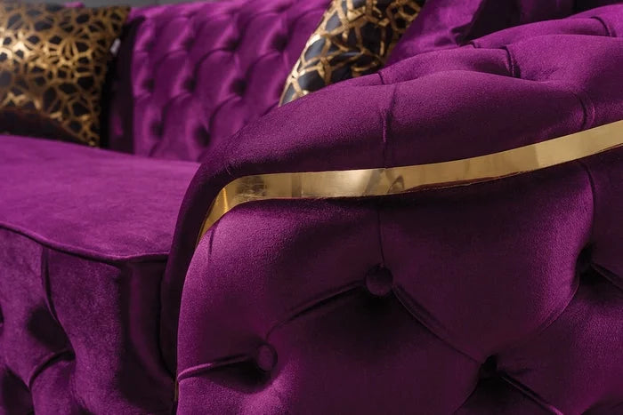 Purple Velvet Sofa & Loveseat W22421