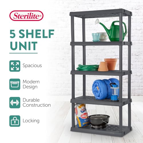 5-Shelf Plastic Storage Shelves E33538