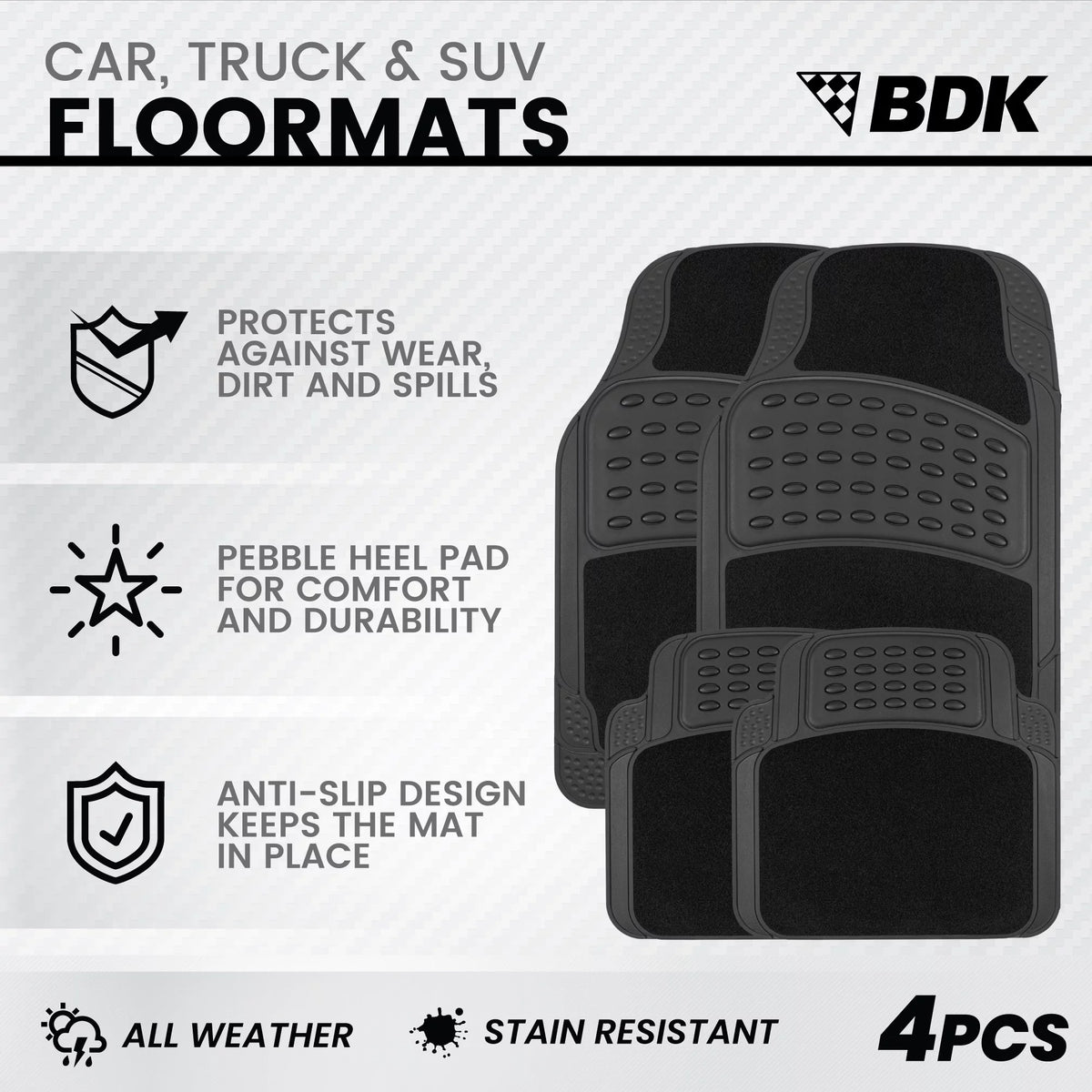 Universal Rubber & Carpet Floor Mats Set O4553