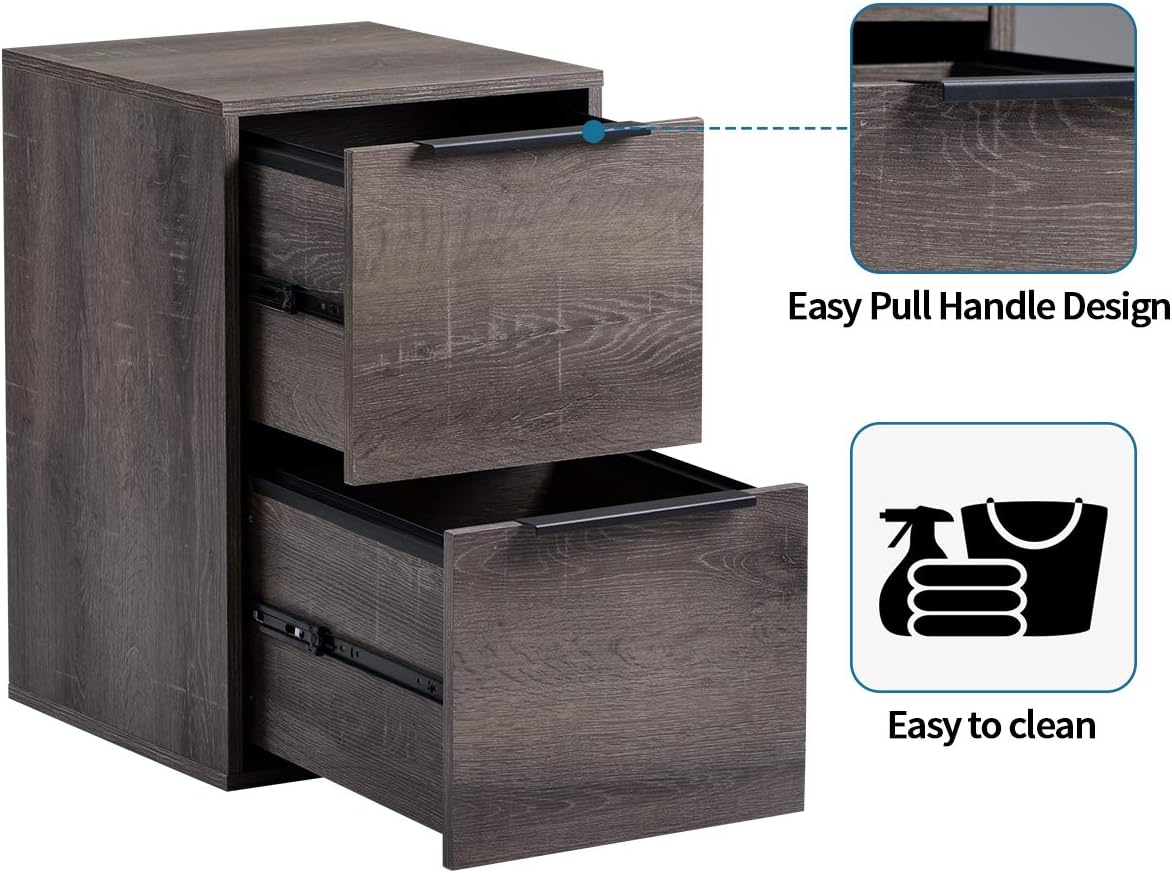 2 Drawer Walnut File Cabinet E4848