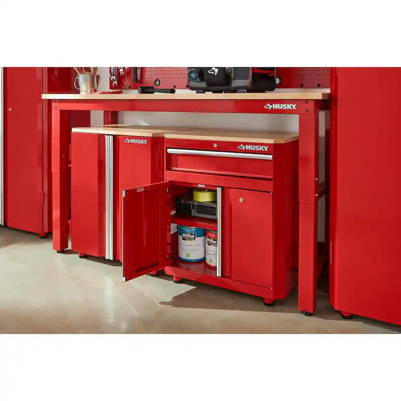 24-Gauge Steel 1-Drawer 2-Door Garage Base Cabinet in Red T187