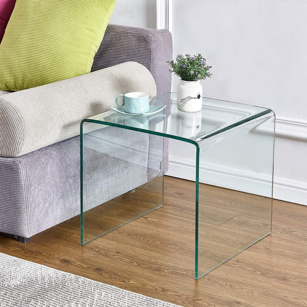 Glass End Side Table Nightstand Bedside Table Coffee Table I4601