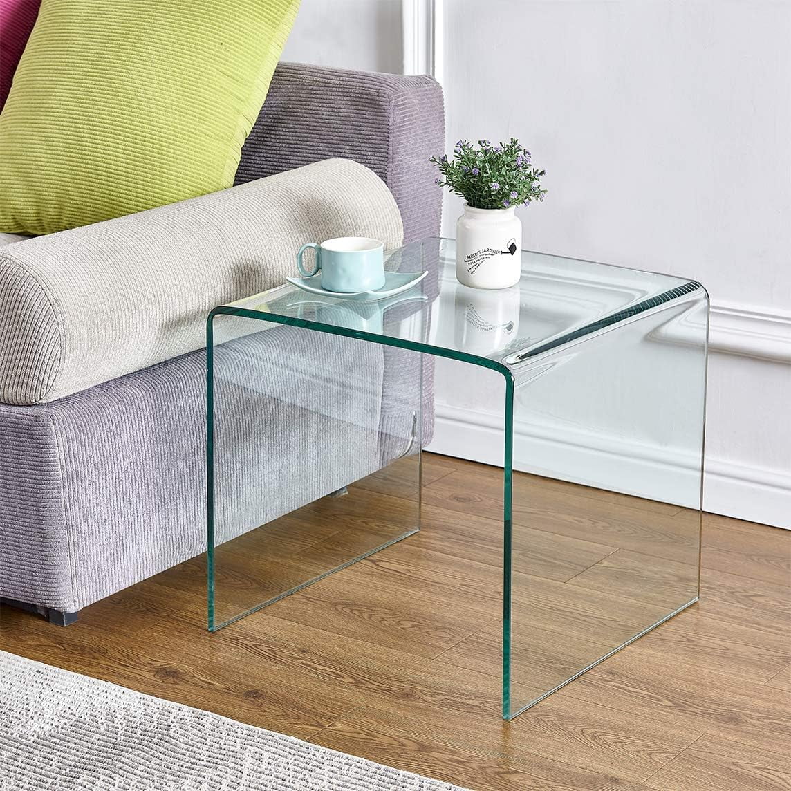 Glass End Side Table Nightstand Bedside Table Coffee Table I4601
