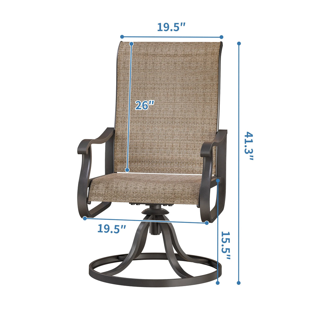 Khaki Swivel Outdoor Chairs Set of 2 G61632