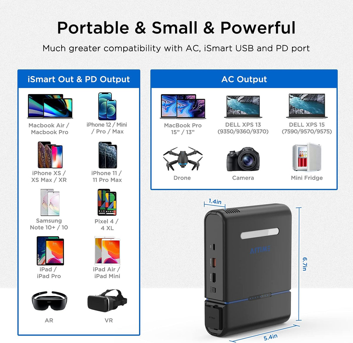 Portable Power Station 300W 296Wh Lithium Battery P161
