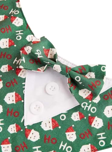 Green Plaid Dog Bandana with Bow Tie Y217300