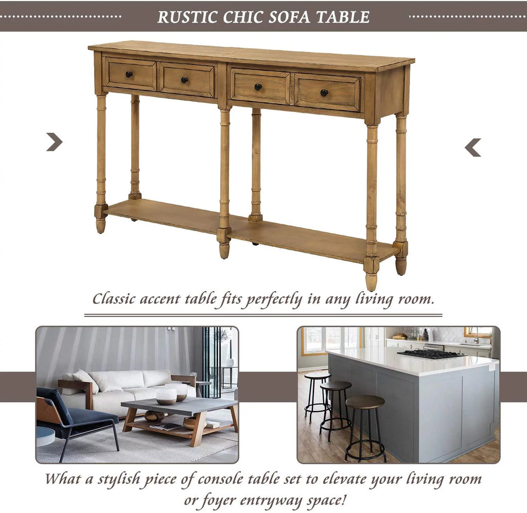 Console Table with Drawers and Shelf D6544