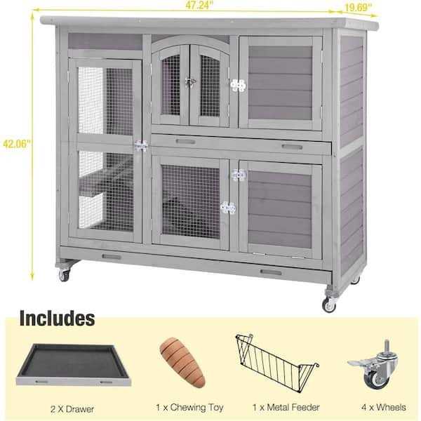 2 Story Rabbit Hutch on Wheels X72808
