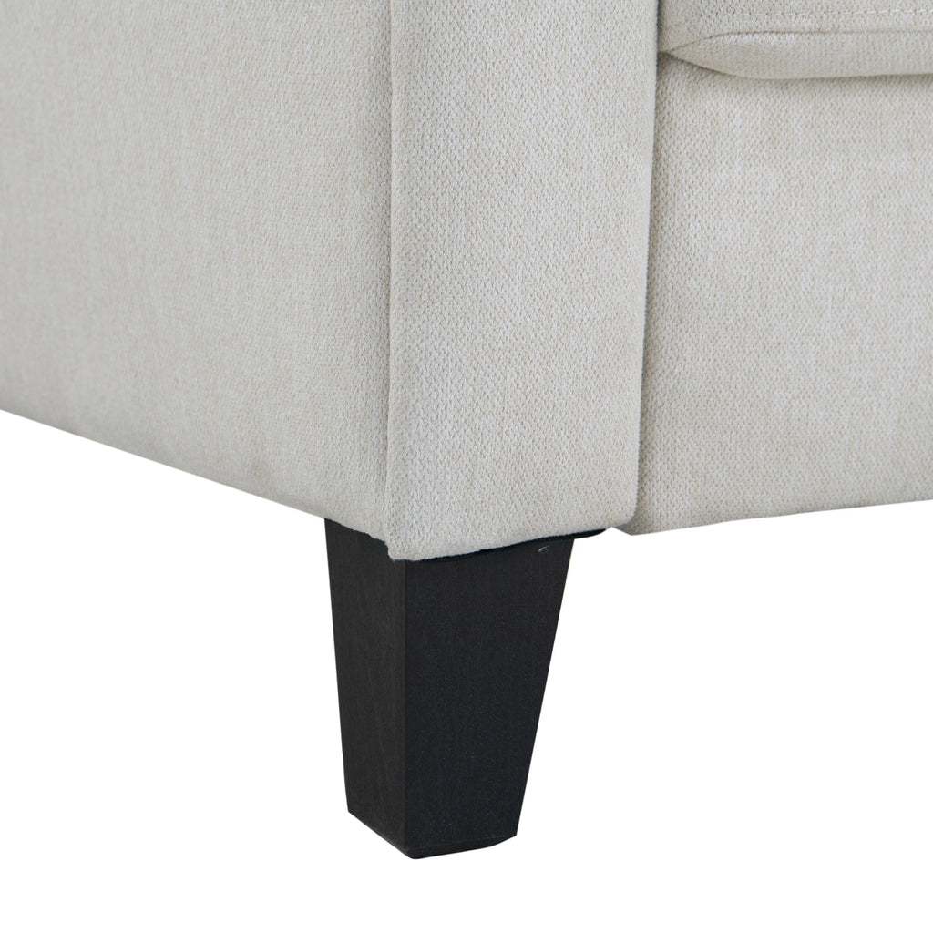 Oyster Fabric Sofa with Rolled Arms M519