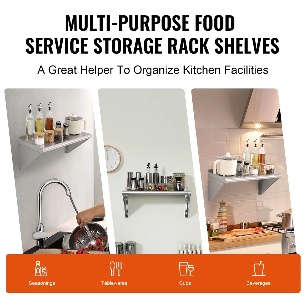 Stainless Steel 24" x 12" Wall Mounted Shelf Z475