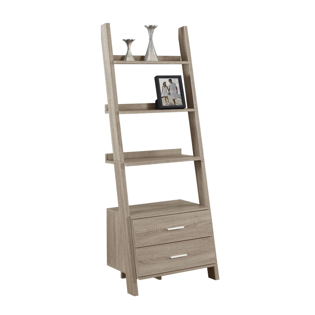 White Particle Board Bookcase with 2 Storage Drawers B88836