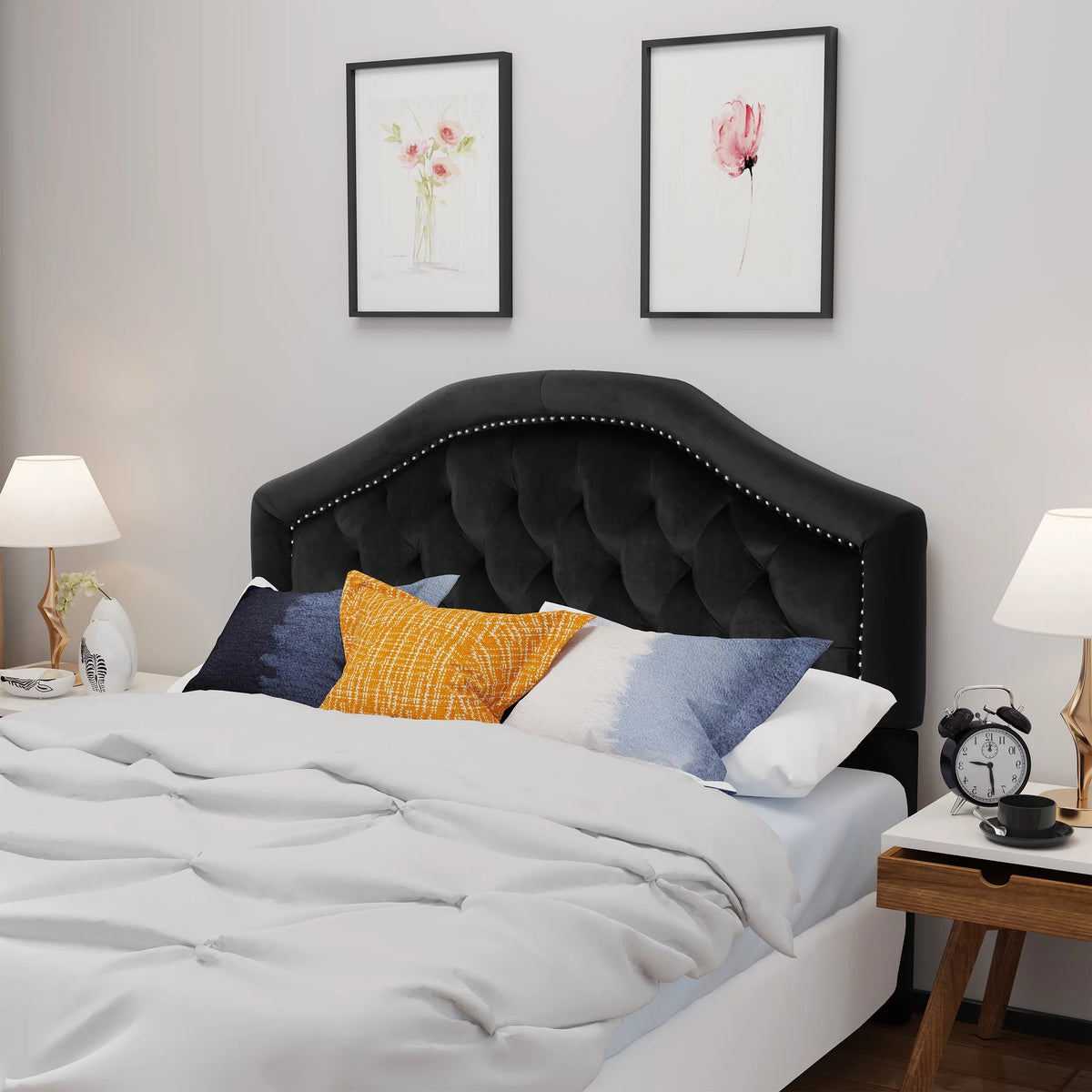 Black Velvet Queen/Full Headboard M173724