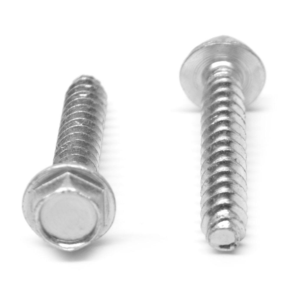 #4-20 x 1/2 Slotted Hex Washer Head Thread Rolling Screw Zinc Plated Z108309