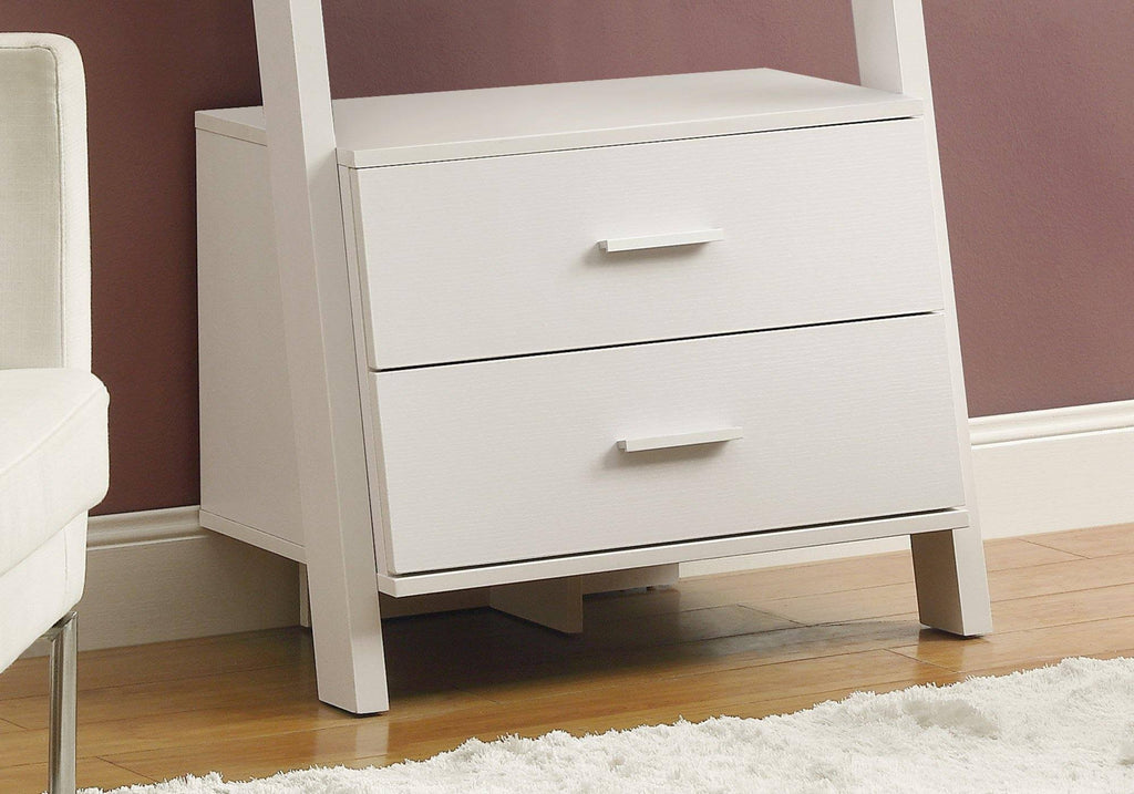 White Particle Board Bookcase with 2 Storage Drawers B88836