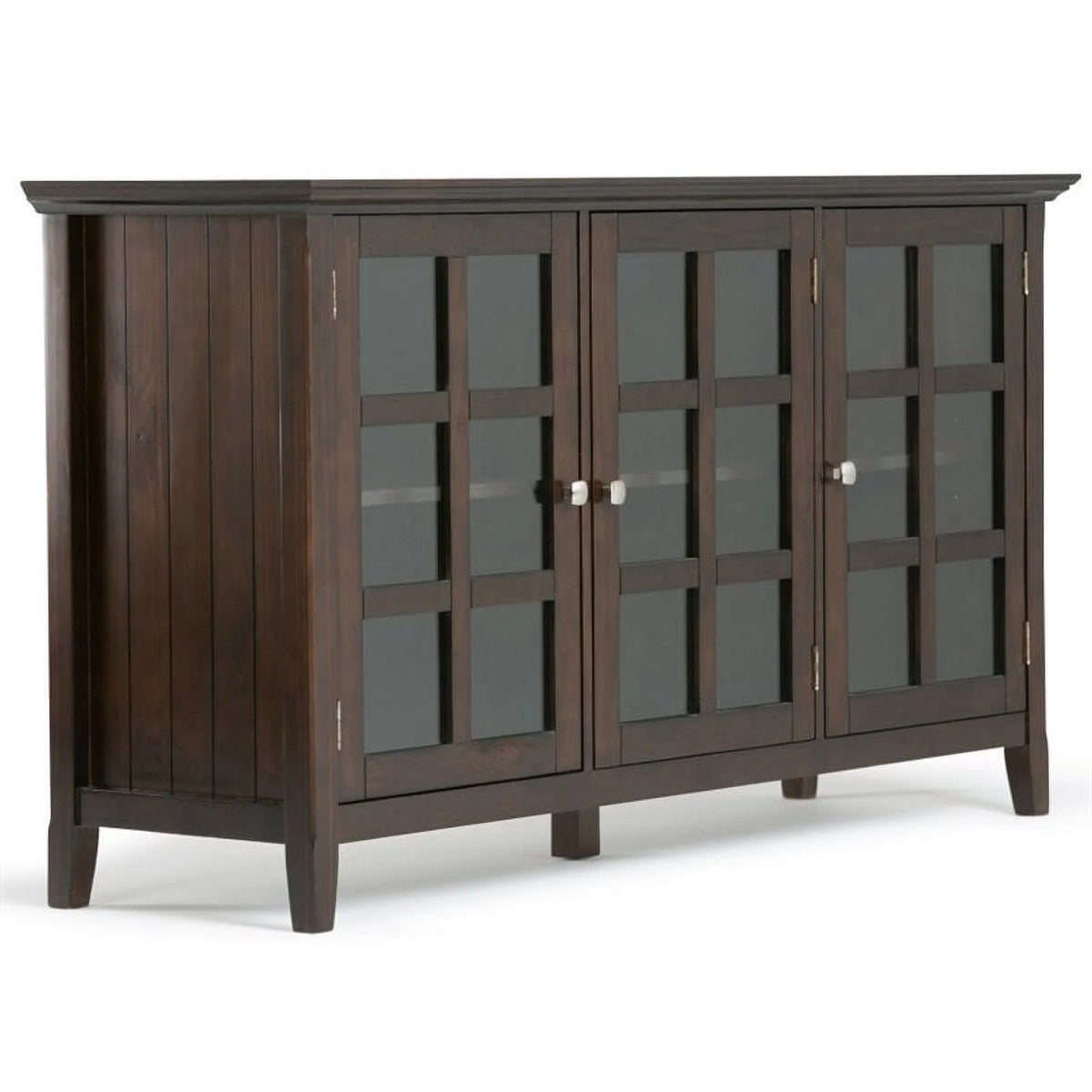 3 Doors Solid Wood Cabinet in Brunette Brown L6189